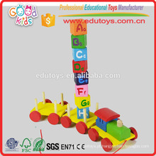 Colorful Numbers Blocks Train Toy, Math Learning Blocks Train para crianças, Stacking Blocks Train for wholesale